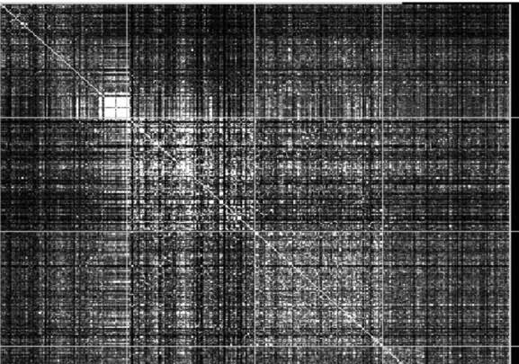Similarity matrix visualization of training corpus relationships